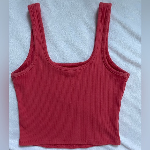 Coral cropped tank top - Picture 2 of 4